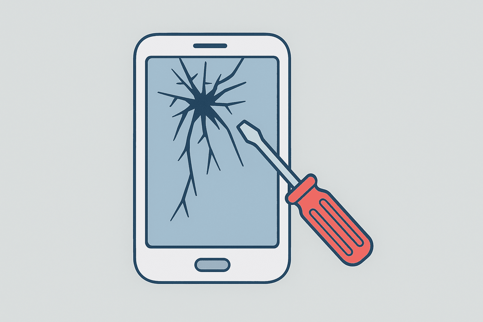 Defektes Smartphone mit Riss – Handyreparatur bei Mobile36 Berlin Kreuzberg